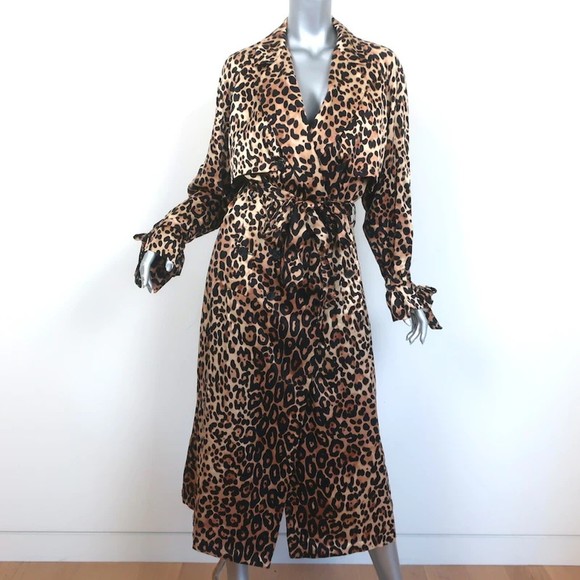 Tom Ford Jackets & Blazers - Tom Ford Leopard Print Silk Trench Coat Size 38